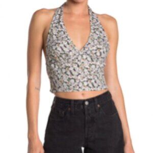 Abound Floral Print Halter Top Large